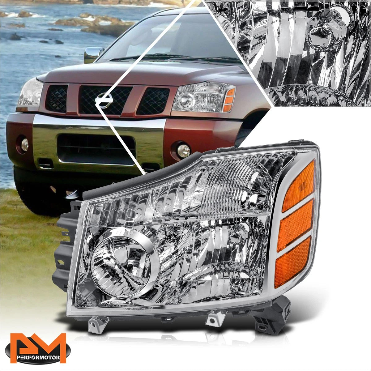 Left Side Headlight Lamp for Nissan Pathfinder Armada Titan (2004–2007)