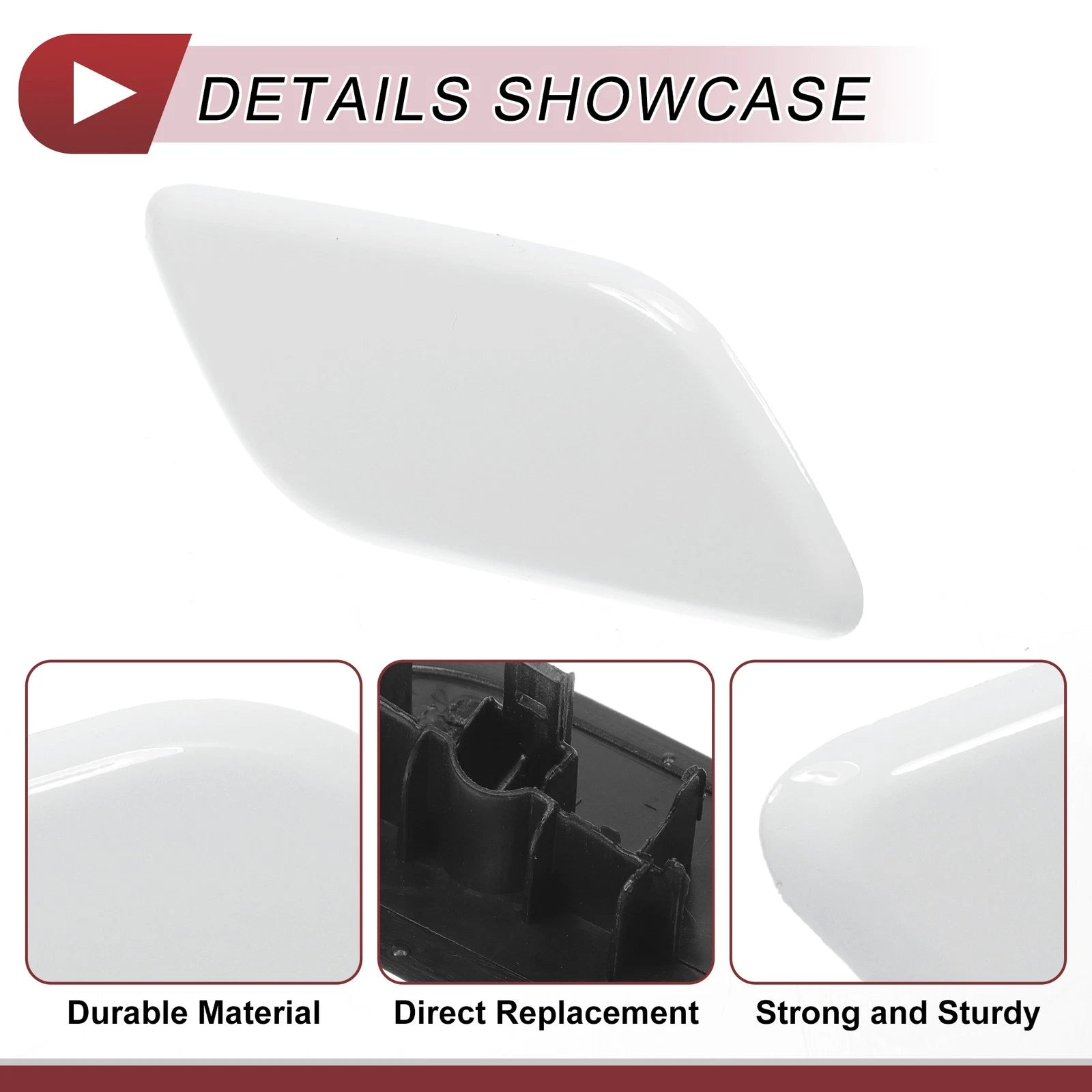 Front Right Washer Nozzle Cover Cap for Subaru Outback (2010–2018) White