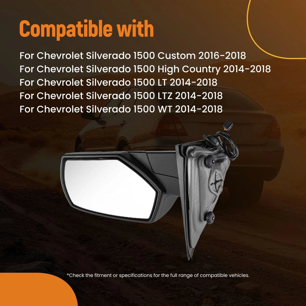 Right Rear View Mirror for GMC Sierra 1500 (2014–2019) GM1320492 Power Adjust