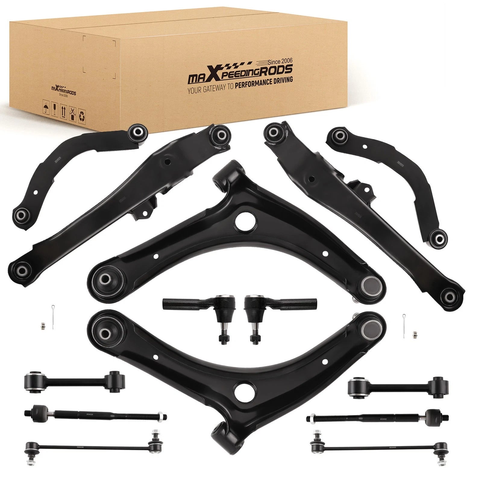 14pc Suspension Kit Front Rear Control Arms for Jeep Compass Patriot (2007–2017)