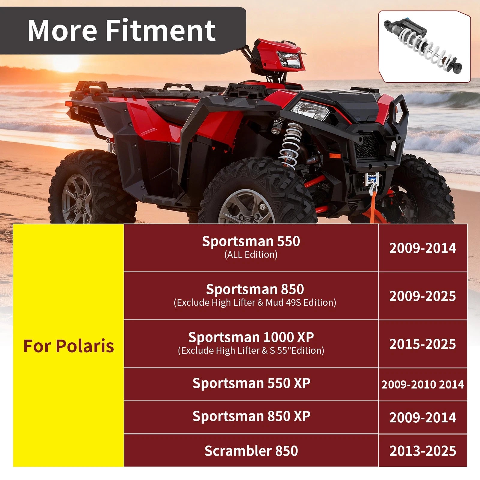 Front Air Shock Absorber for Polaris Sportsman XP 1000 (2015-2025)