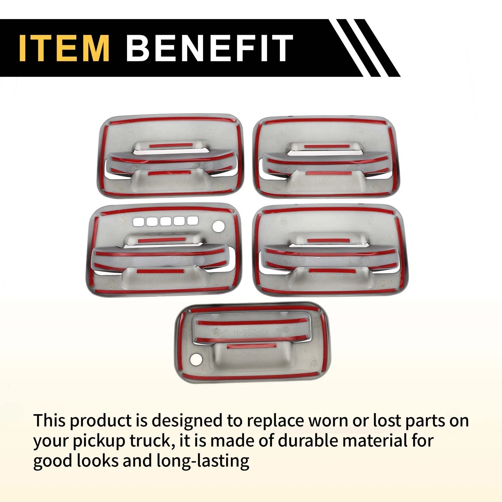 Set of 4 Exterior Door Handle Covers for Ford F-150 (2004–2014) Black