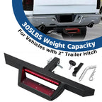 2" Receiver Rear Guard Drop Trailer Tow Hitch Step Bar with LED for