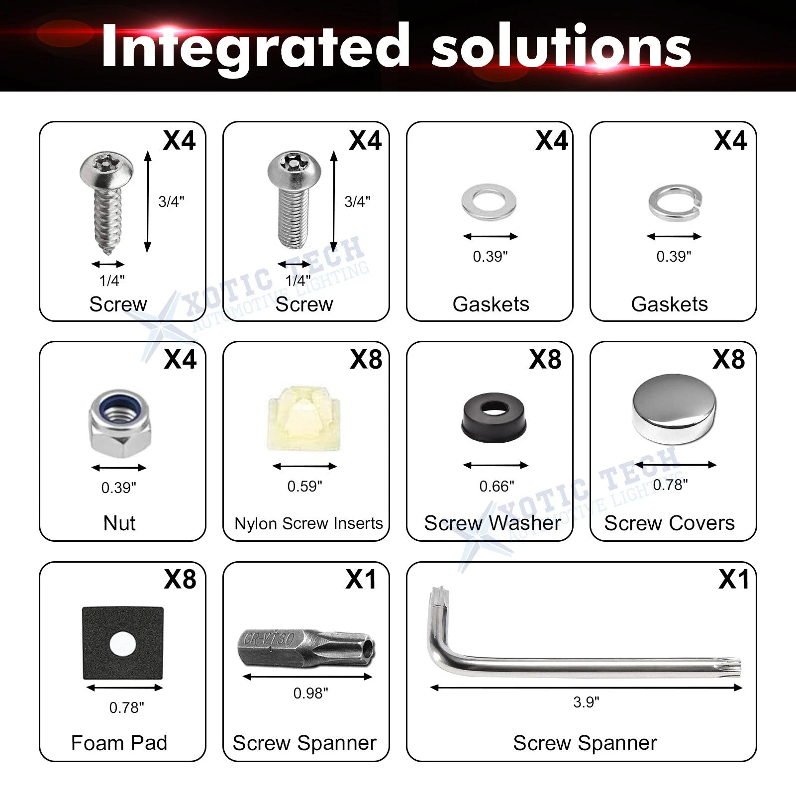 Anti Theft License Plate Screw Cover Kit for Car Tag Frame (2014-2024)