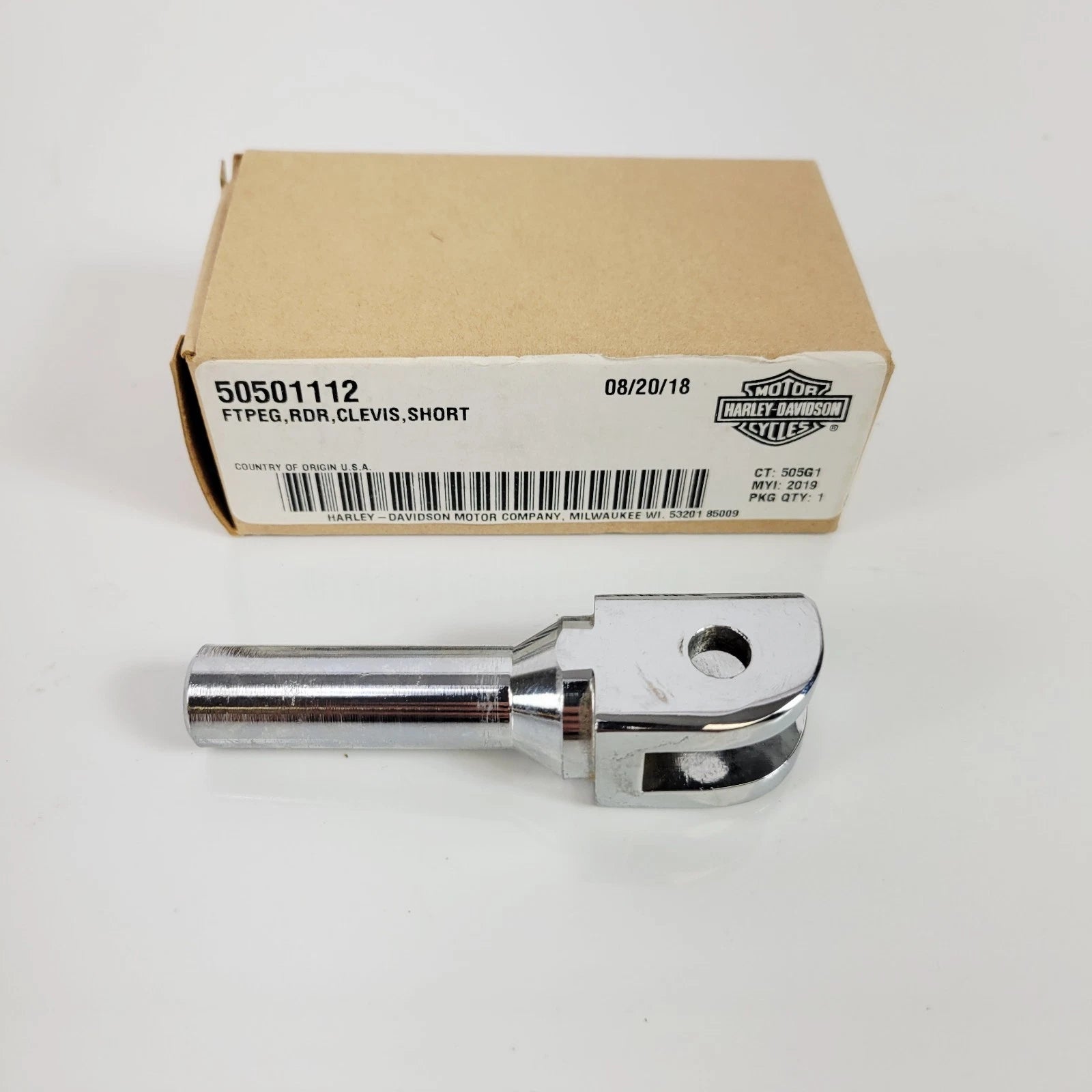 Short Chrome Foot Peg Rest Clevis for Harley-Davidson (OEM 50501112)