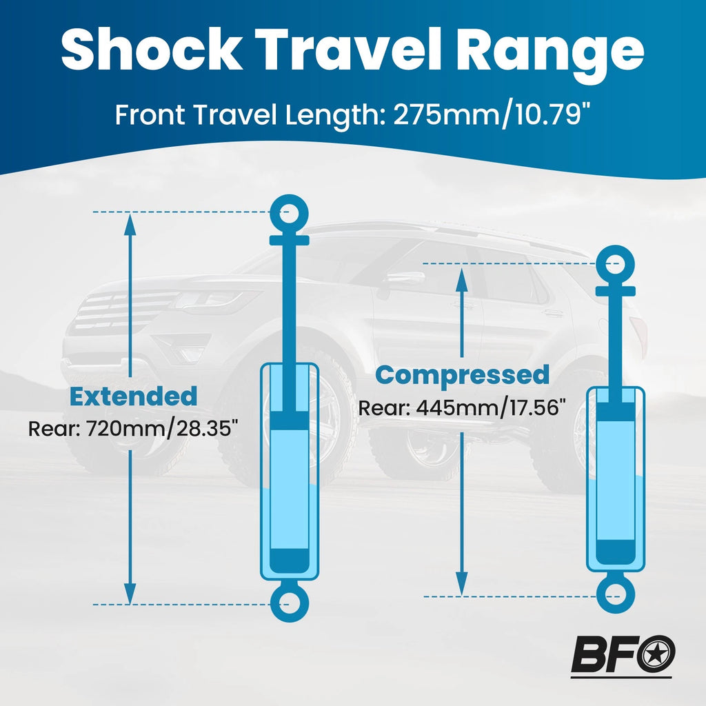 0-3" Rear Shock Absorbers for Dodge Ram 2500 RWD/4WD (2003–2013)