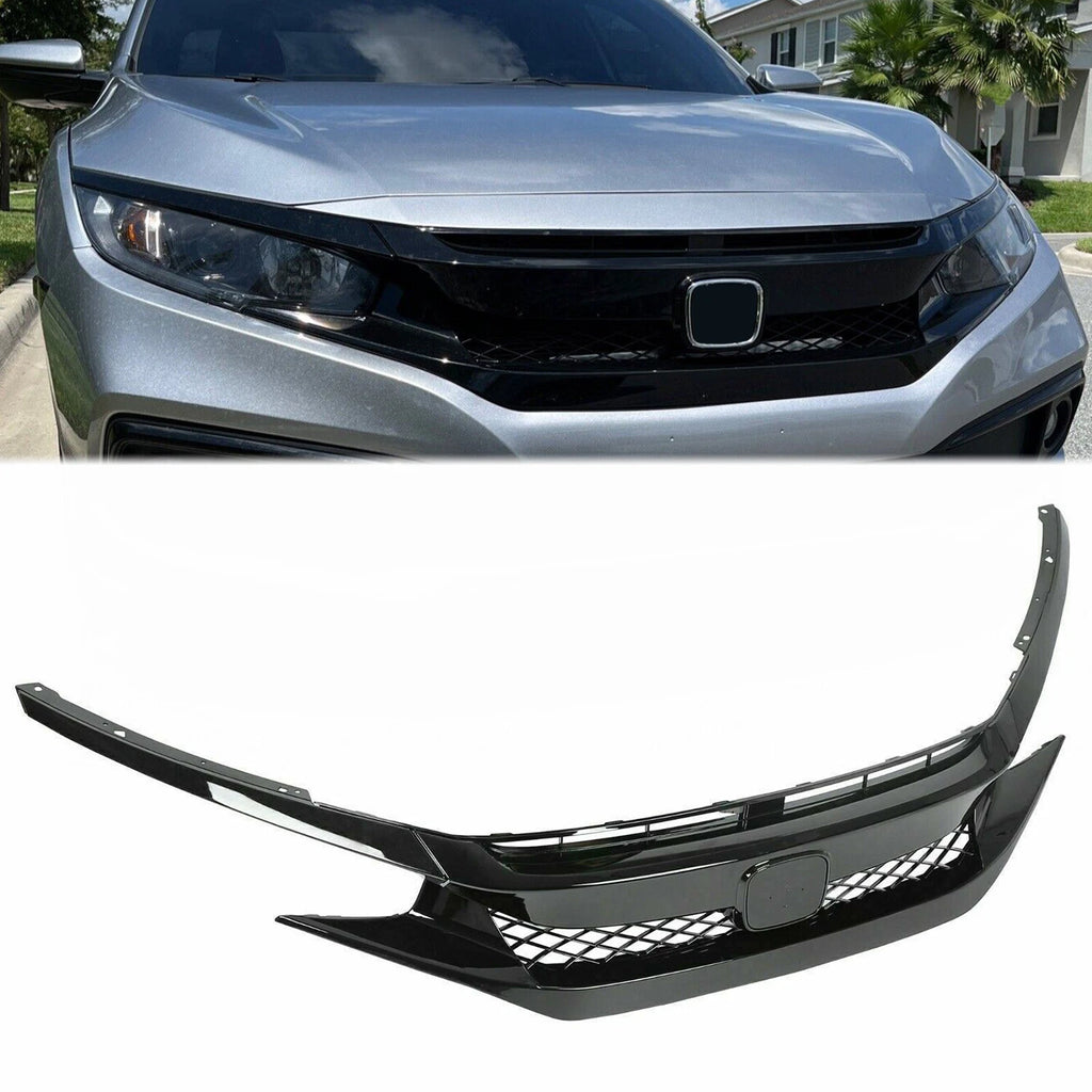 Front Grille for Honda Civic (2019–2021) Type-R Style Black Mesh