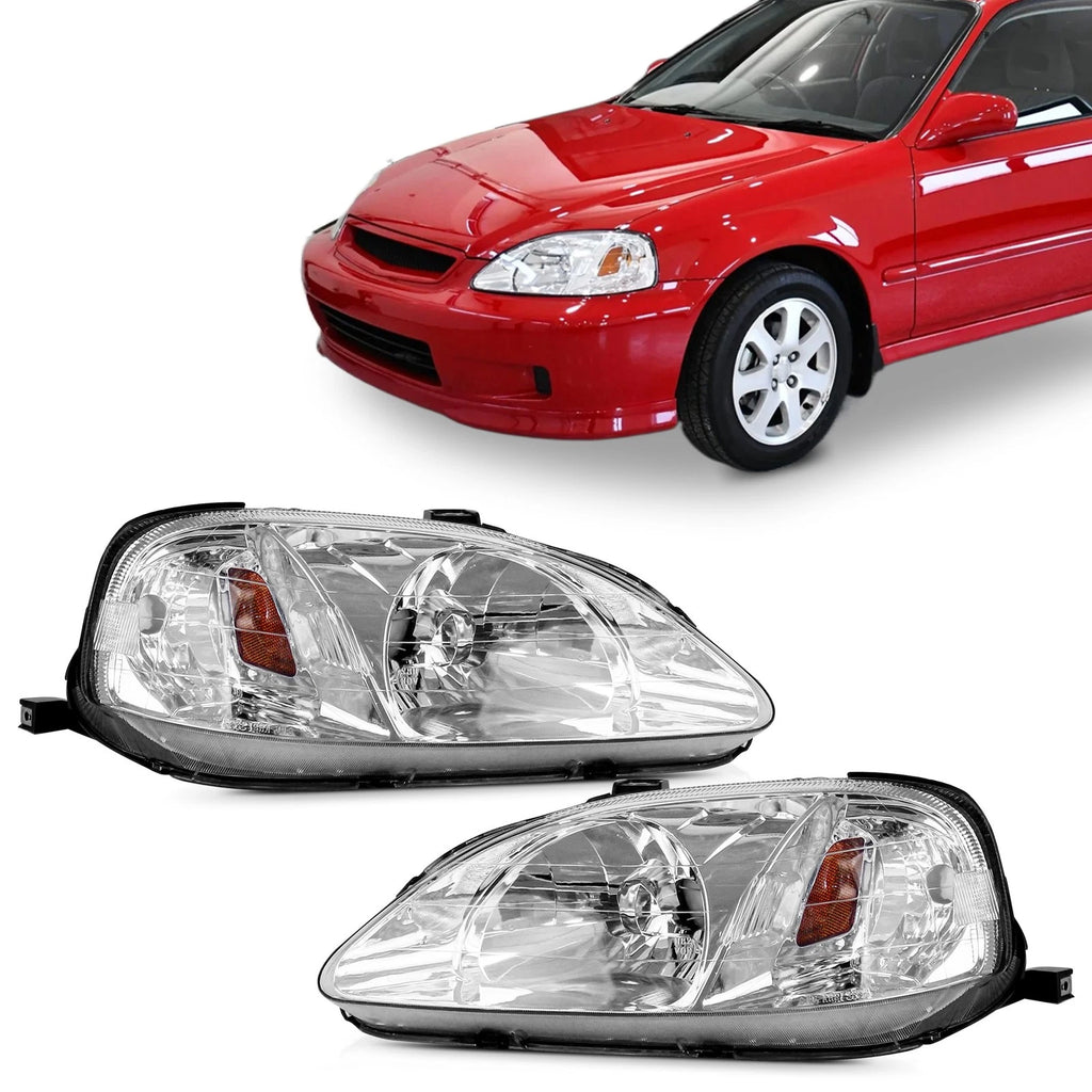 Pair Headlights for Honda Civic (1999–2000)