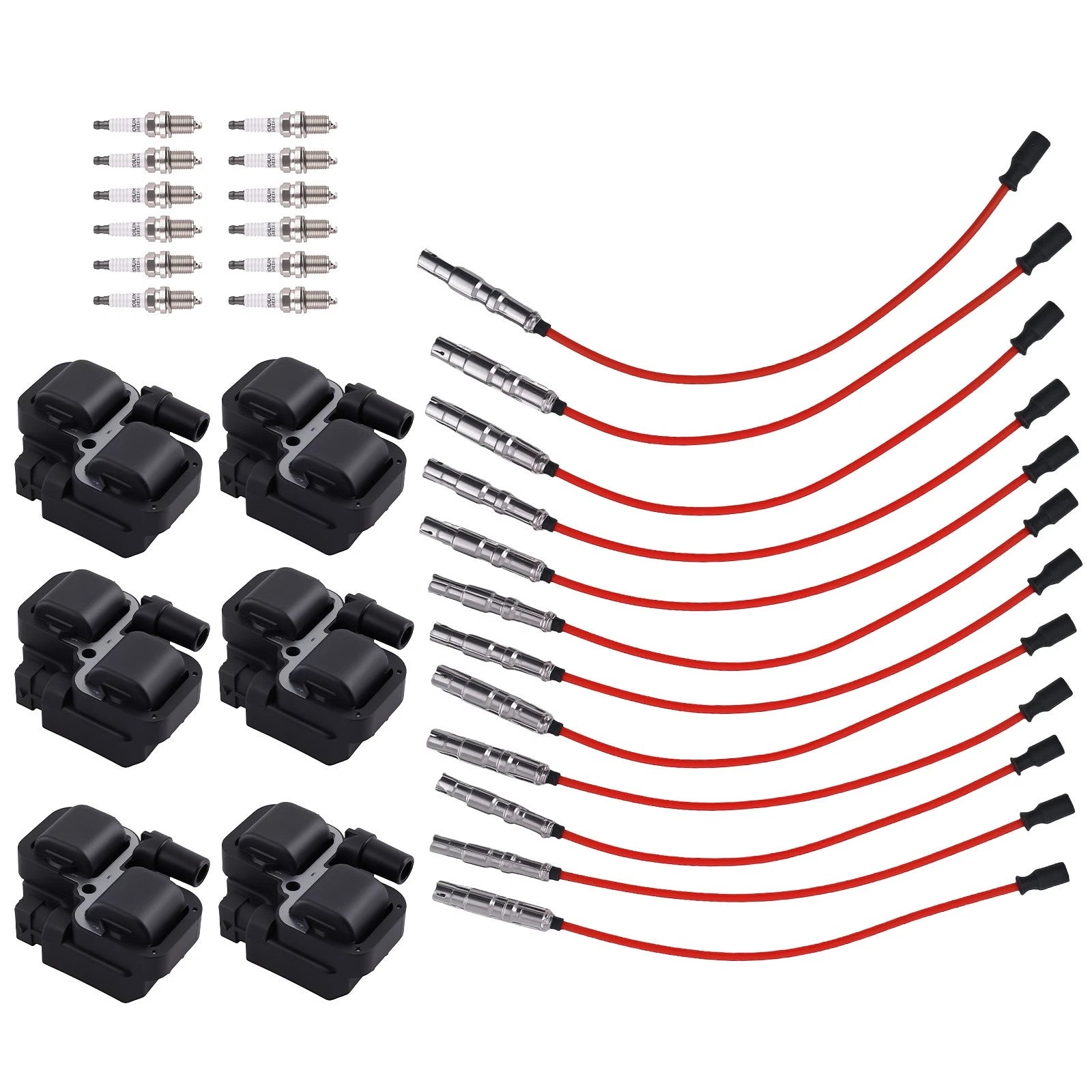 Ignition Coil Spark Plug Wire Set for Mercedes C240 C280 C320 CLK320 2001-2005