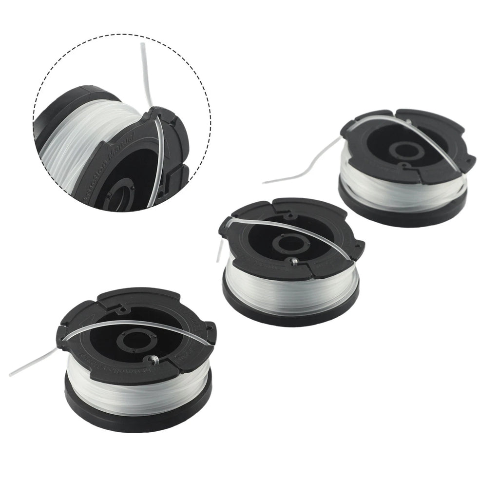 Set of 3 Spool & Line for Black & Decker ST7701 STC1820 A6481 Trimmer