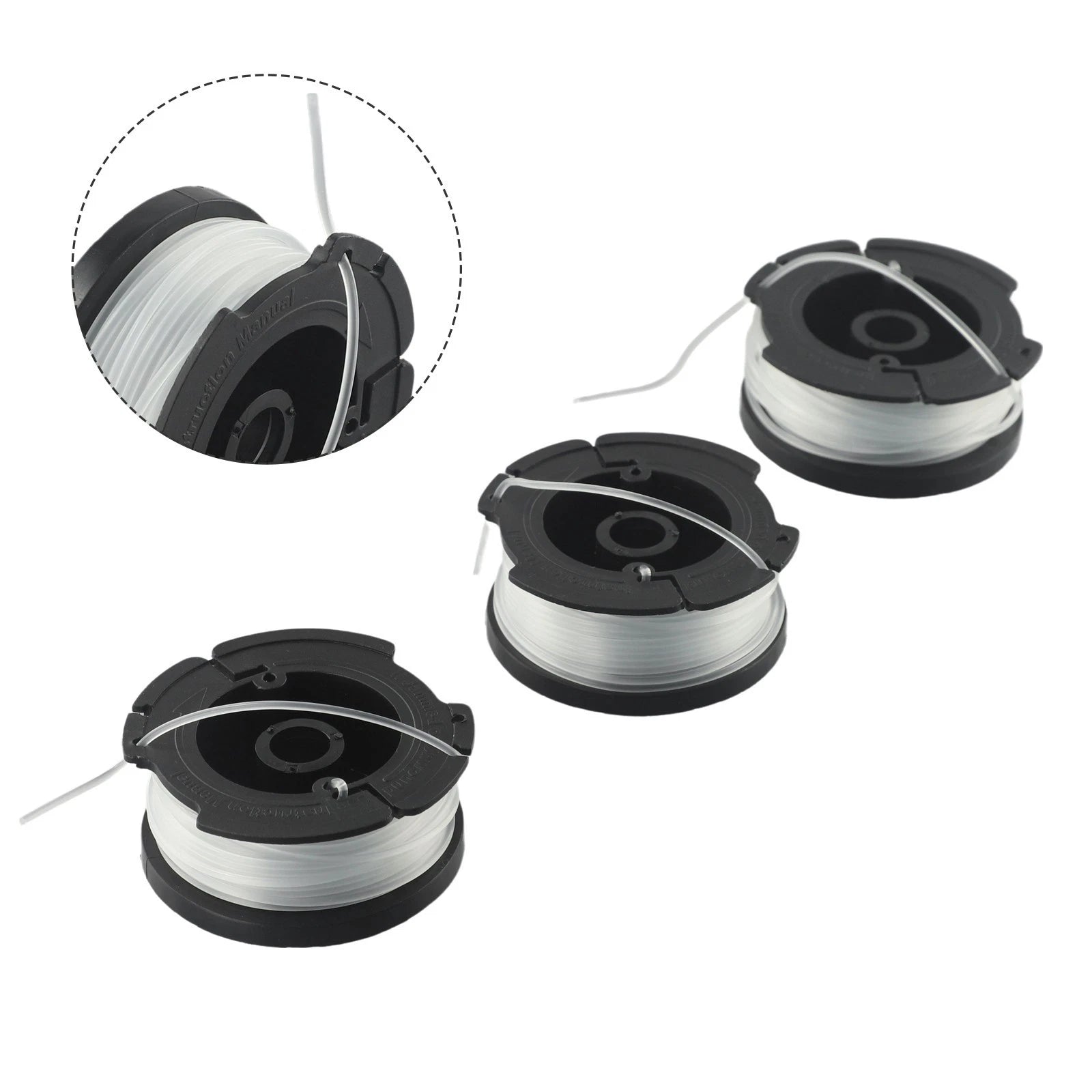 Set of 3 Spool & Line for Black & Decker ST7701 STC1820 A6481 Trimmer