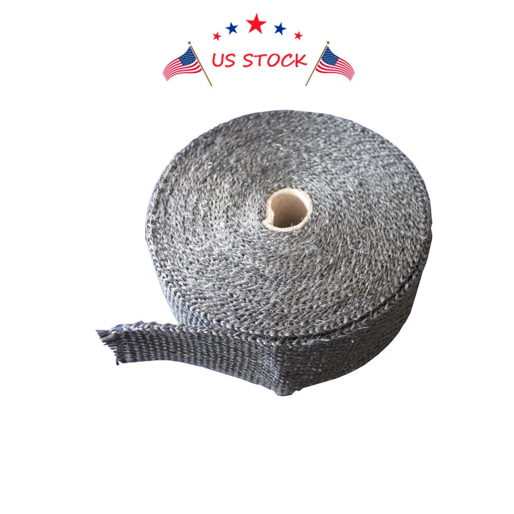 2" Fiberglass Exhaust Header Pipe Heat Wrap Tape for Universal Use (50ft Roll)
