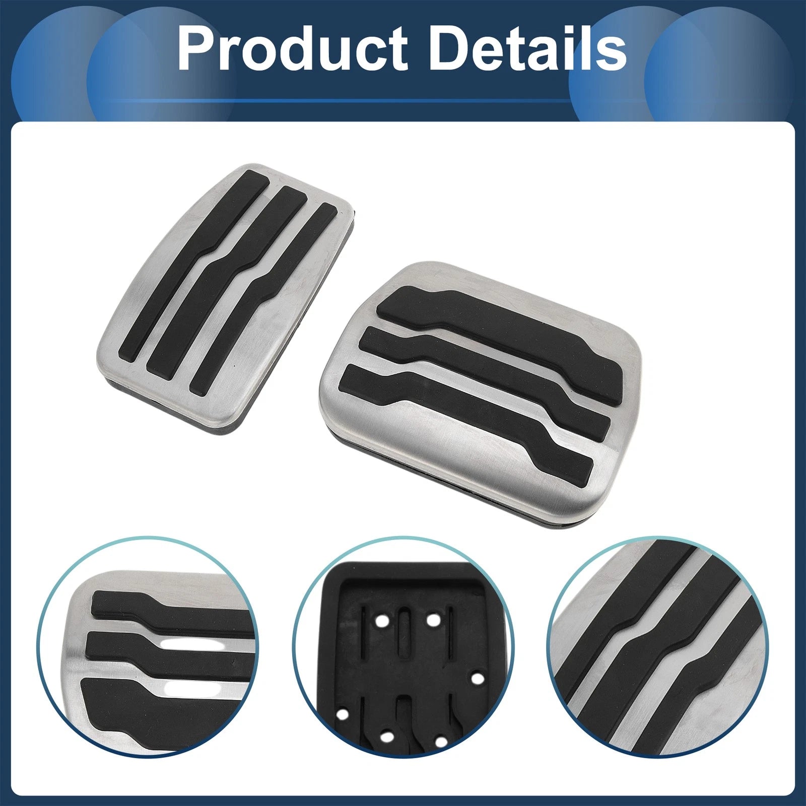Set of 1 Automatic Footrest Pedals Cover for Ford F150 (2009–2014) Silver Tone