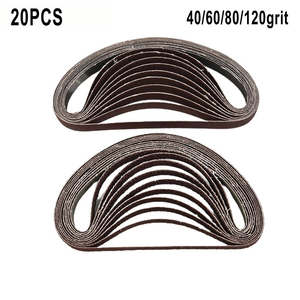 20pcs Sanding Belts for Finger Sander 40/60/80/120 Grit (13x457mm)