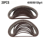 20pcs Sanding Belts for Finger Sander 40/60/80/120 Grit (13x457mm)