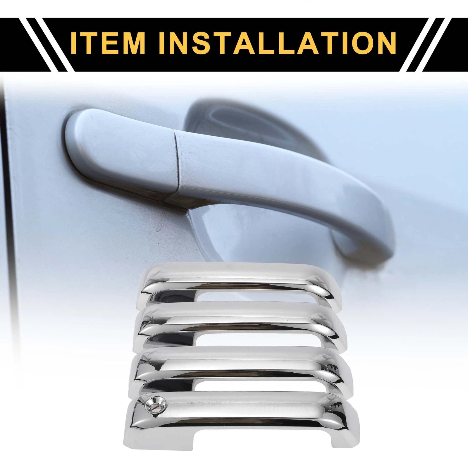 Set of 4 Door Handle Covers for Ford F-150 (2015–2020) Silver Tone