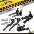 Set of 6 Front Ball Joints & Tie Rods for Mitsubishi Montero Sport (1997–2004)