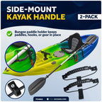 2X Side-Mount Kayak Handles with Bungee Paddle Hook Holder - FO4862