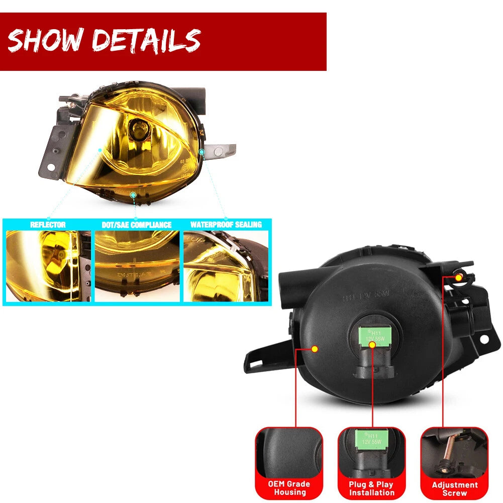 Yellow Front Fog Lamps for BMW 3 Series E90