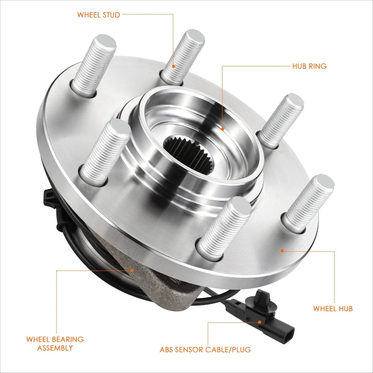 Front Wheel Hub Bearing Assembly Kit w/ ABS Sensor for QX56 QX80/Armada (2011–2022)