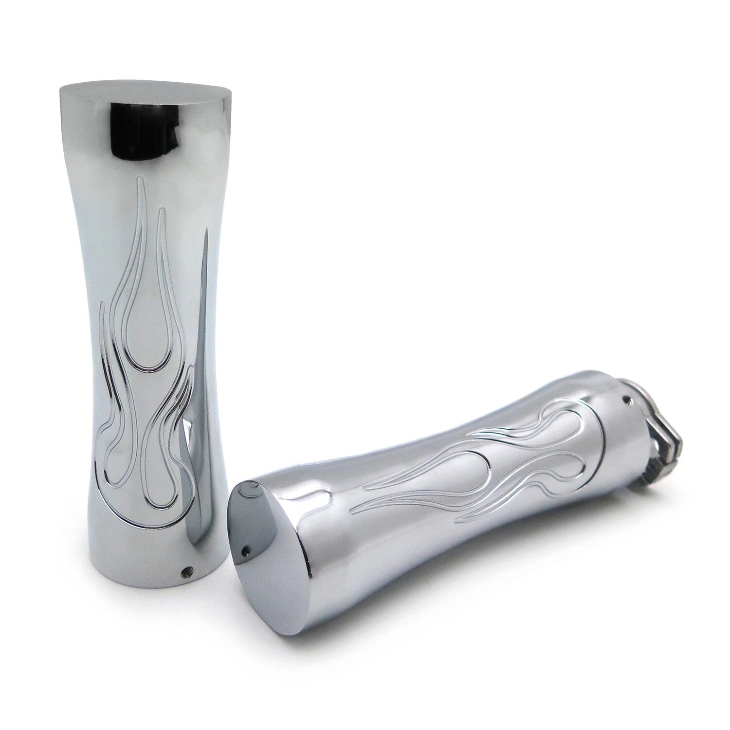 Chrome Flame Hand Grips for Honda CBR 600 F3 F4i 900 929 954 1000 RR (1997–2007)
