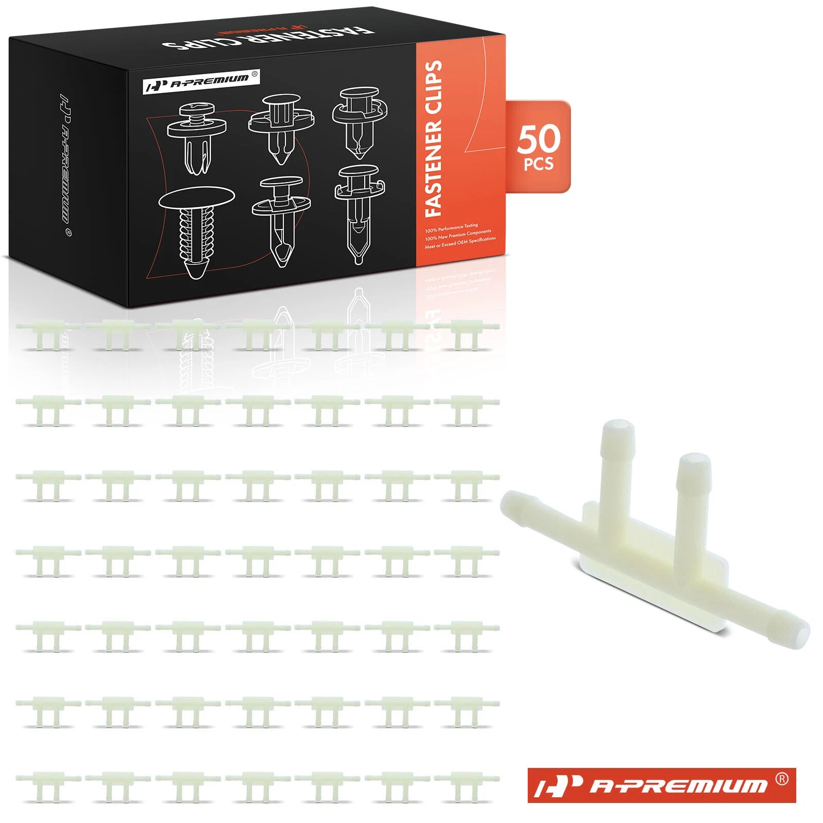 50Pcs 3/16" Nylon 4-Way Hose Connector for Ford GM 