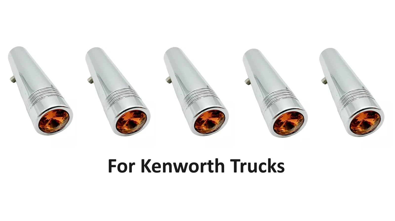 Chrome Amber Toggle Switch Extensions 2-1/4 In Set for Kenworth (2011–2021)