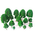 Set of 32 Mixed Model Trees for Railroad Train Diorama Landscape