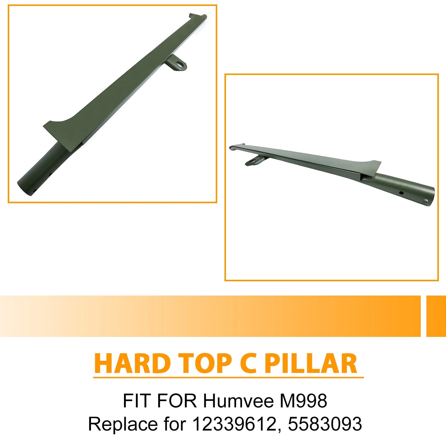 Hard Top C Pillar Slant-Back for Humvee M998 M1043 M1045 M1026 (#12339612, 5583093)