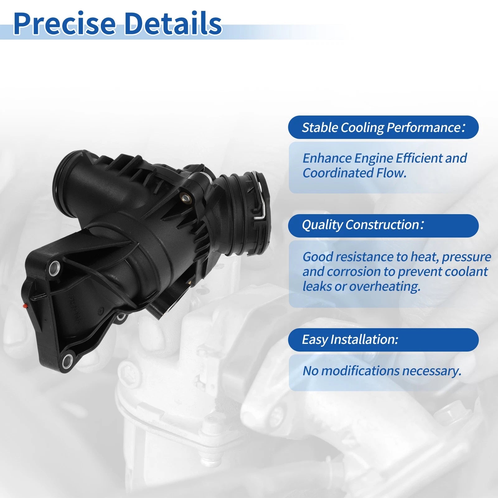 Engine Coolant Thermostat Housing Assembly No. 2762000015 for Mercedes-Benz C300 (2015–2019)