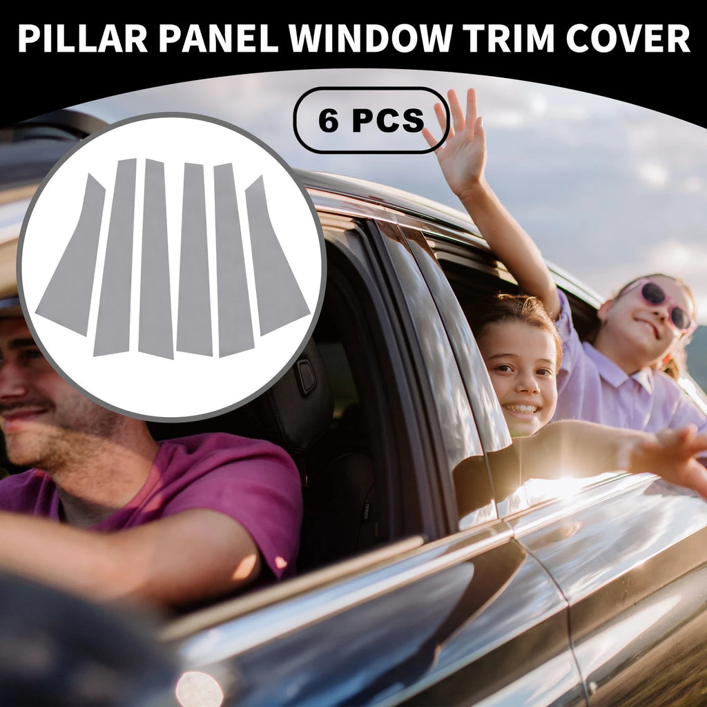 Set of 6 Car Pillar Window Trim Covers for Chevrolet Impala (2006–2013) Chrome