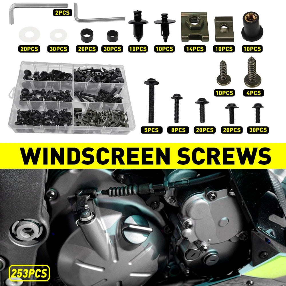 253pcs Aluminum Fairing Bolts Kit for Suzuki GSXR600 GSXR750 GSXR1000 (2006–2023)