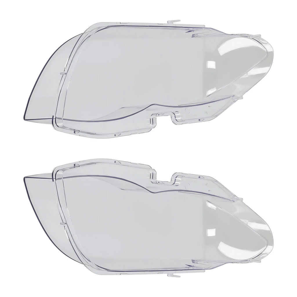 Set of 2 Headlight Lens Covers for BMW X5 E53 (2004–2006) 63117166803 63117166817