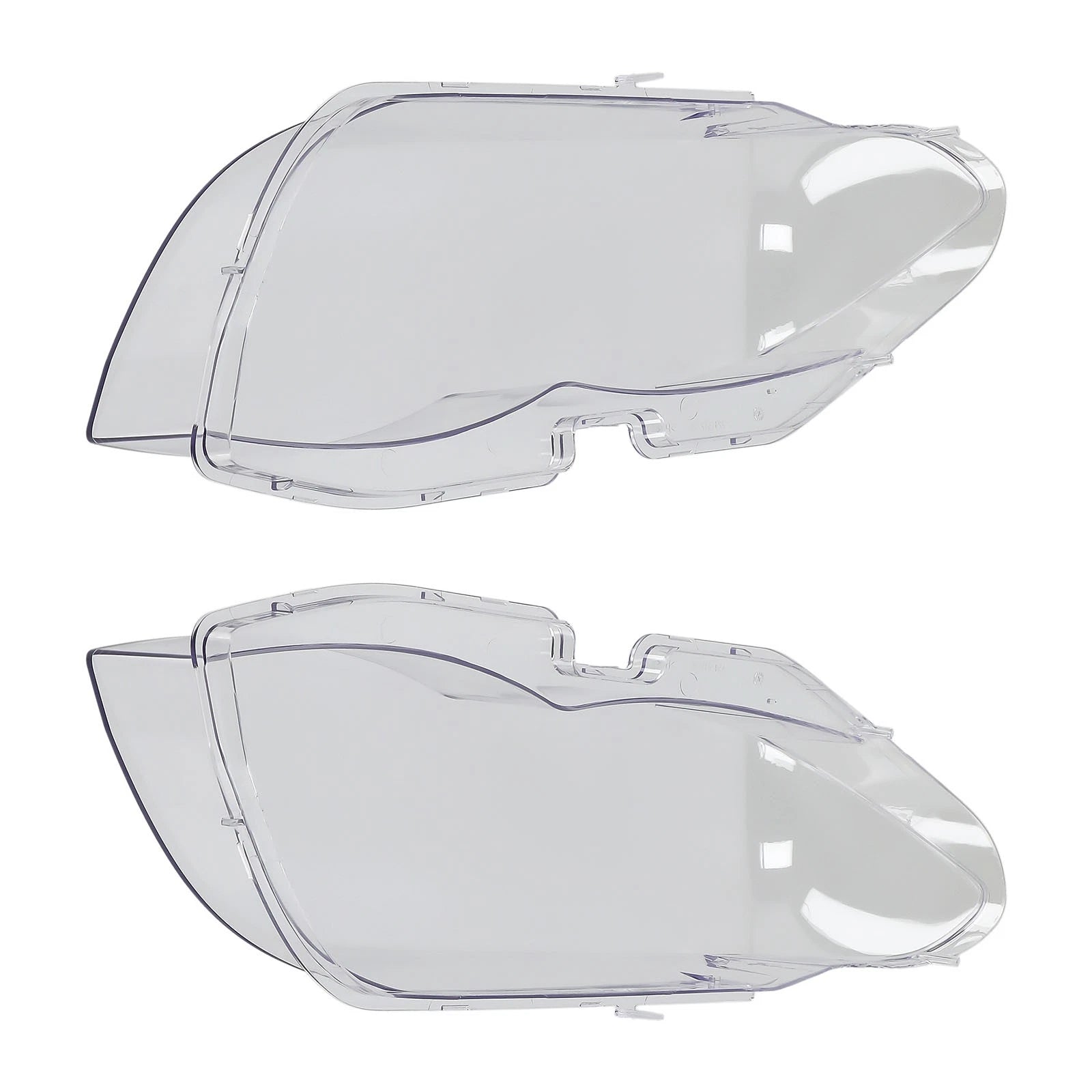 Set of 2 Headlight Lens Covers for BMW X5 E53 (2004–2006) 63117166803 63117166817