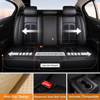 Faux Leather Car Seat Covers for Honda Toyota (Front & Rear, 5 Seats)