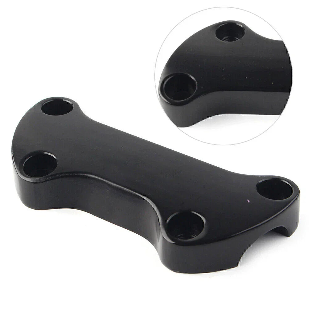 Black Smooth Handlebar Riser Top Clamp for Harley Dyna Softail Sportster