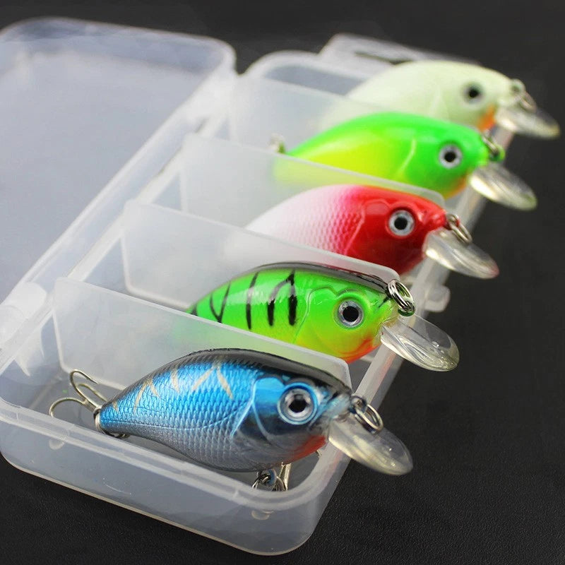 Fishing Lures Set of 5 Minnow Crankbaits for Bass Tackle