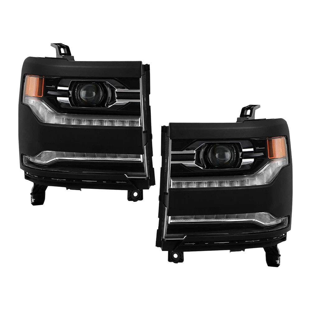 Full LED Headlight Set for Chevy Silverado 1500 (2016–2018) W/Module