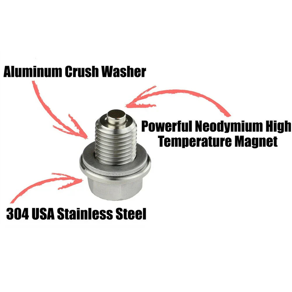 M14 x 1.5 Stainless Steel Oil Drain Plug with Magnet for Universal Cars