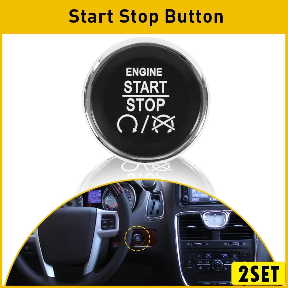 Set of 2 Push to Start Stop Button Switch for Dodge Challenger Jeep Cherokee (2009–2016)