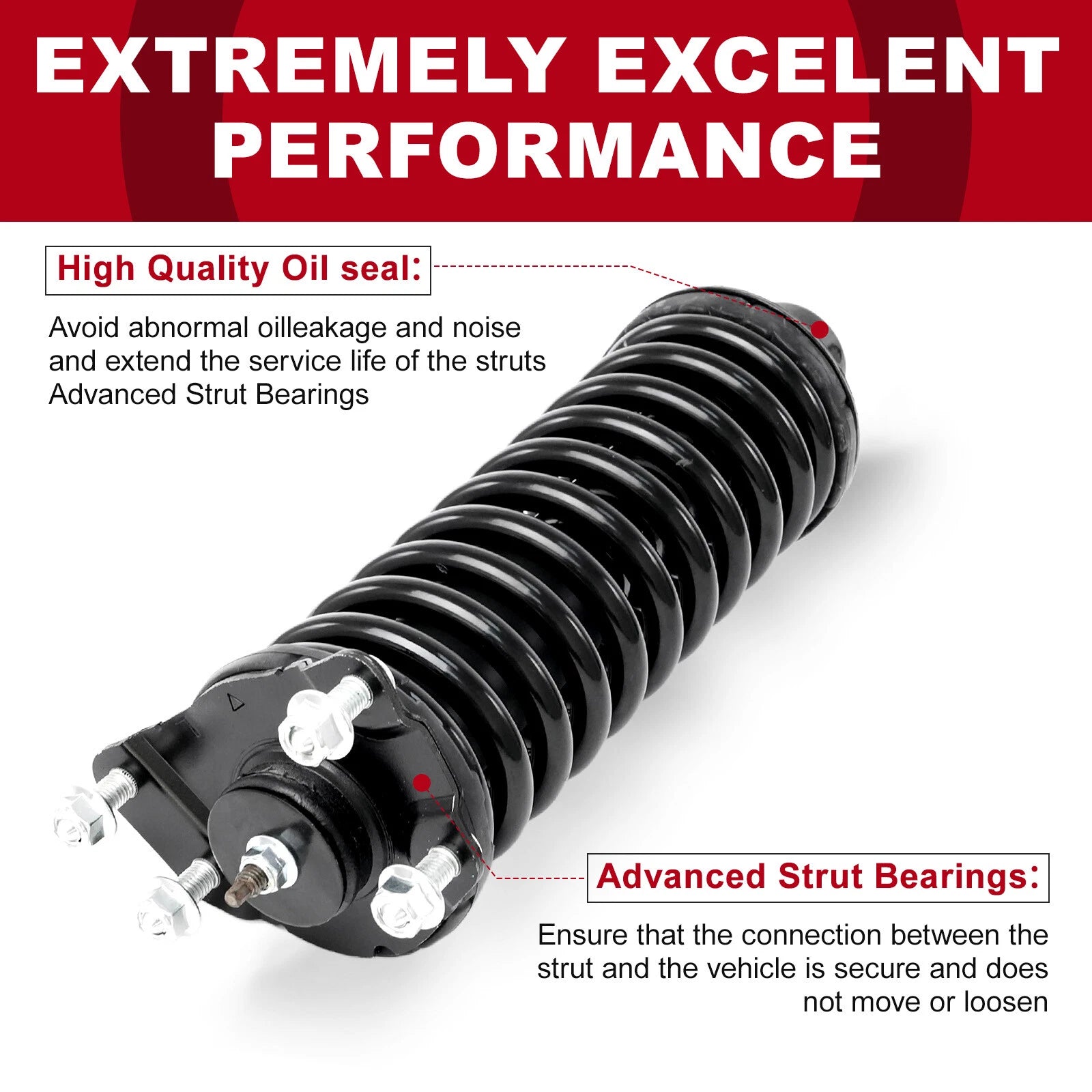 Front Pair Strut Assembly with Coil Spring for Dodge Nitro (2007-2020) & Jeep Liberty (2002-2012)