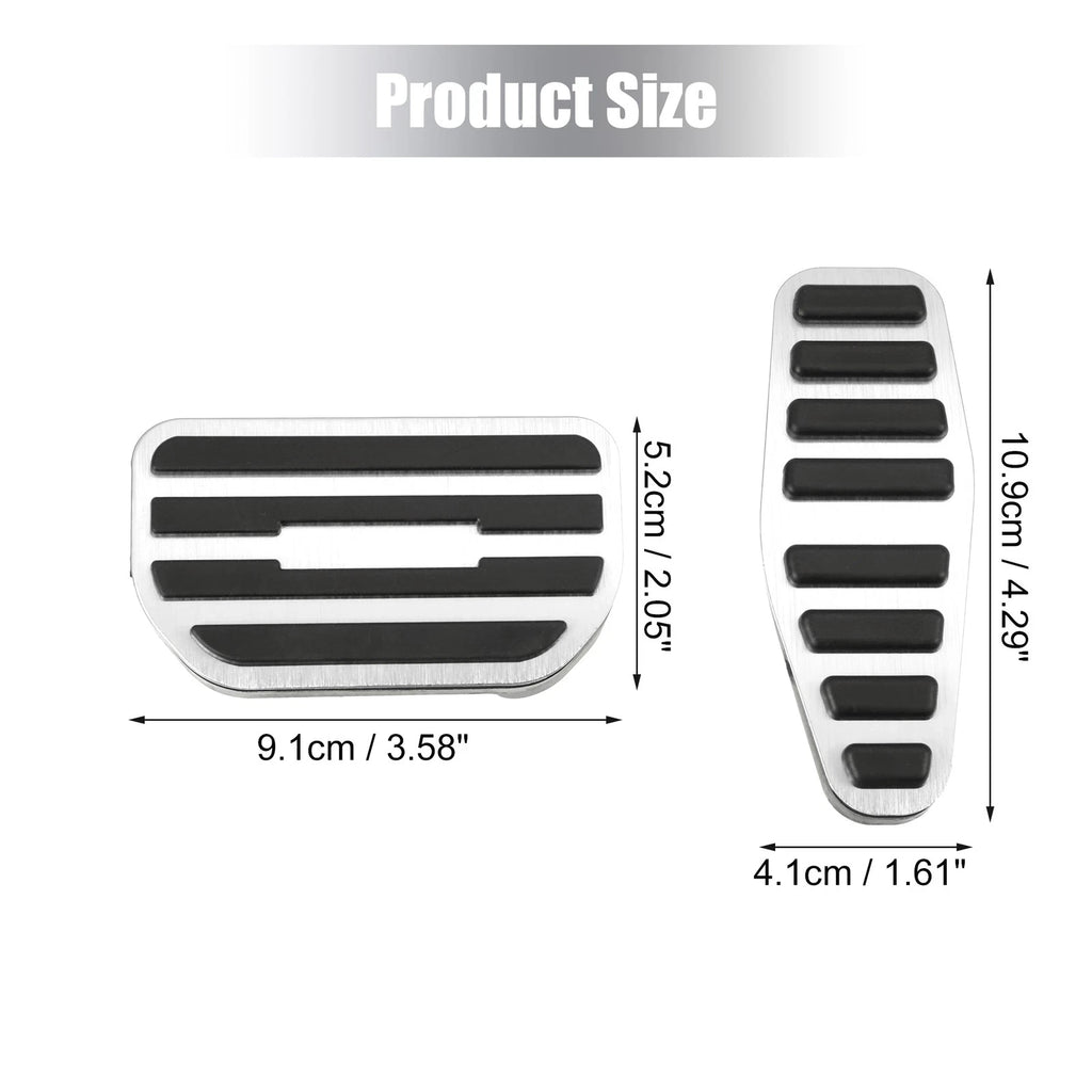 2X Gas Accelerator Brake Pedal Covers for Suzuki Jimny JB64W (2018–2023) Silver Tone