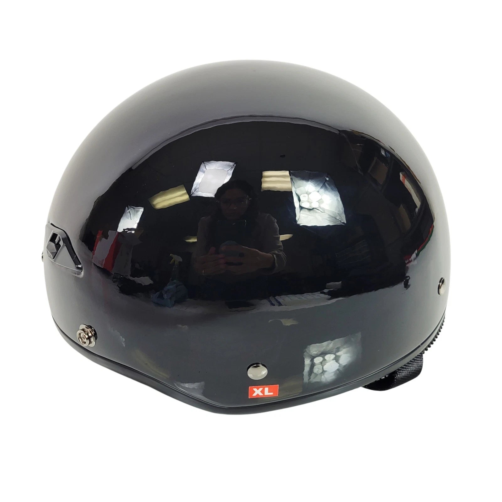 Bagger Half Helmet for LS2 HH568 (Solid Gloss Black, Size L)