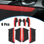 8Pcs Door Panel Armrest Cover for Honda Civic (2016–2020) Red Line
