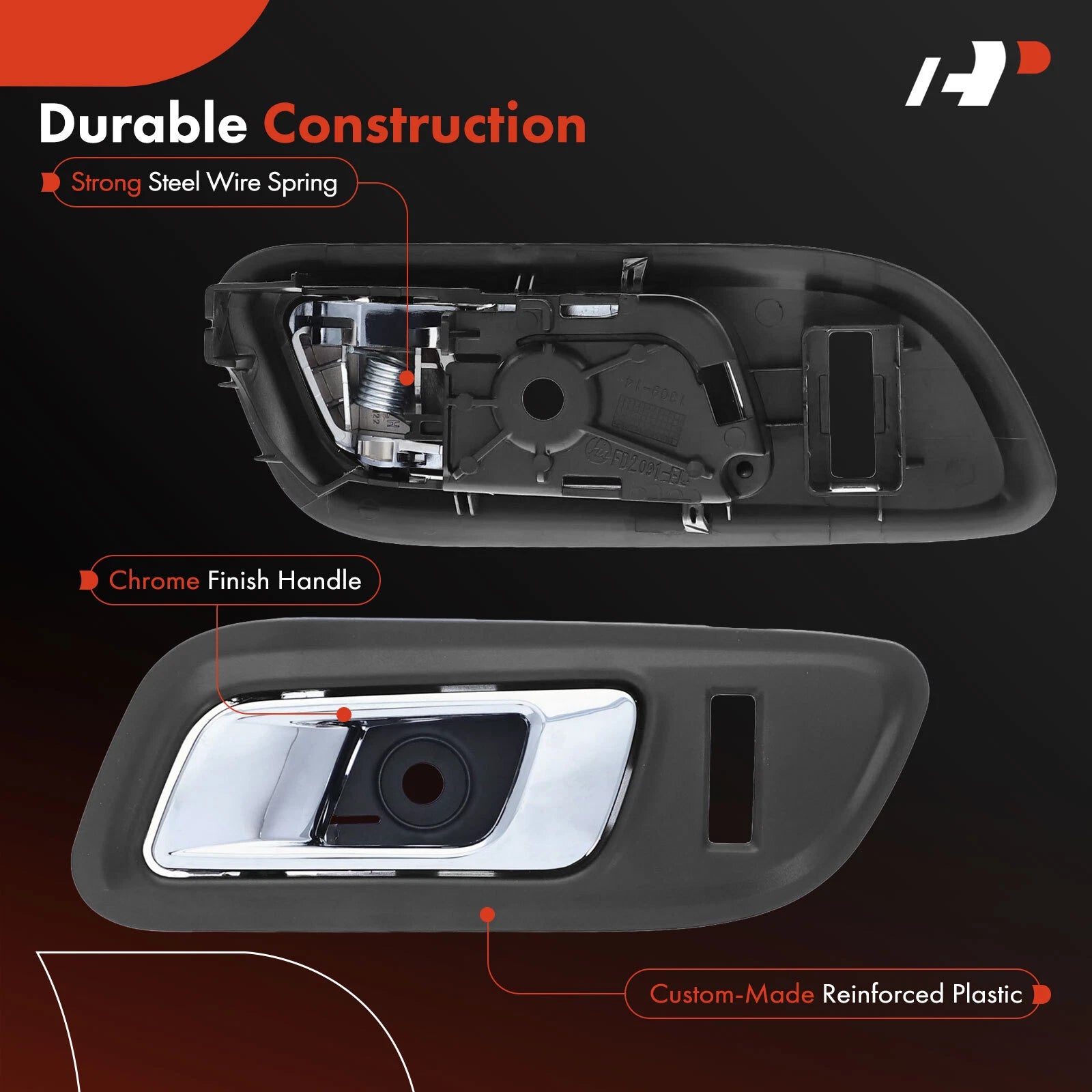 2X Front Chrome Interior Door Handle for Ford Taurus (2010-2012)