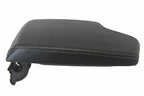 Leather Console Lid Armrest Cover for BMW F30 (2014–2018) Black Gray Stitch