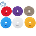 7 Pcs Diamond Polishing Pads 4 Inch for Concrete Marble (Wet/Dry)
