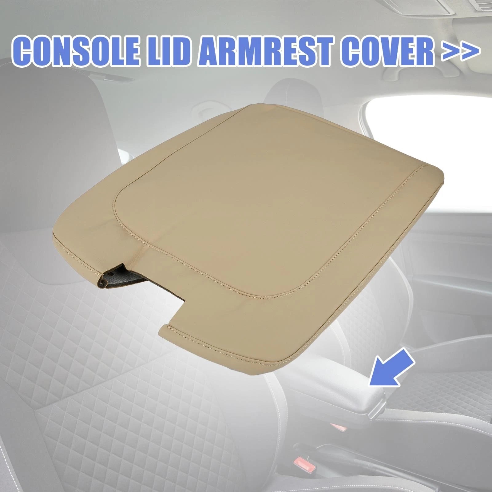 Armrest Cover for Dodge Ram (2013–2018) Microfiber Leather Beige