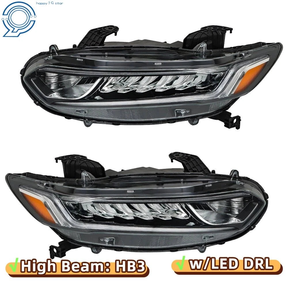 Set of 2 Halogen Headlights with LED for Honda Accord Sedan (2018–2020)
