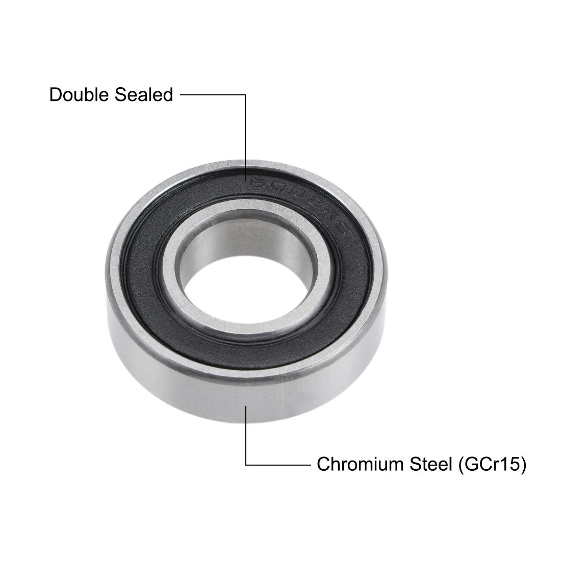 Set of 2 Deep Groove Ball Bearings 6002-2RS for Various Models (15x32x9mm)